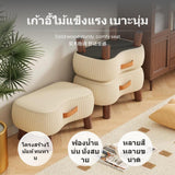 Maxbell 30cm Small Ottoman Stool, Modern Sofa Footrest Bench for Living Room & Entrance entrance area, sturdy Wood Frame, Soft Fabric padding, Portable Multi-Function Shoe Changing Stool Small Low Yellow