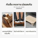 Maxbell 1-Piece hardwood Wood Small Footstool, Beech Step Stool, Multi-Functional Wooden Ottoman, Modern Minimalist Foot Rest for Bedroom, Sofa, Under Desk, Shoe Bench, Easy to Clean, No Assembly Pine 15 Clear