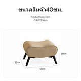 Maxbell Genuine Leather Ottoman Bench, Small Accent Footstool, Modern Sofa Stool for Living Room & Bedroom, Art-Inspired Design, Cat Scratching-Resistant or earth-conscious Leather, sturdy Wood Frame, Multiple hues Sizes Milk Apricot