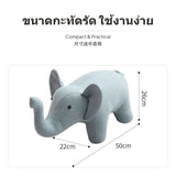 Maxbell Creative creature Ottoman for children Adults, Elephant Cartoon Footstool, Plush Shoe Changing Bench, Multi-Function Decorative Stool, sturdy Wood Frame & Linen Cover, Living Room Entryway Bedroom Ox Gray