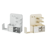 Maxbell Desk Organizer with Drawer Rack Makeup Organizer for Countertop Home Desktop White