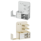 Maxbell Desk Organizer with Drawer Rack Makeup Organizer for Countertop Home Desktop White