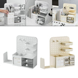 Maxbell Desk Organizer with Drawer Rack Makeup Organizer for Countertop Home Desktop White