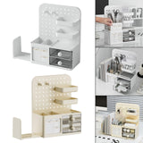 Maxbell Desk Organizer with Drawer Rack Makeup Organizer for Countertop Home Desktop White