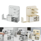 Maxbell Desk Organizer with Drawer Rack Makeup Organizer for Countertop Home Desktop White