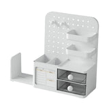 Maxbell Desk Organizer with Drawer Rack Makeup Organizer for Countertop Home Desktop White