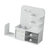 Maxbell Desk Organizer with Drawer Rack Makeup Organizer for Countertop Home Desktop White