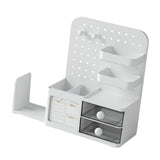Maxbell Desk Organizer with Drawer Rack Makeup Organizer for Countertop Home Desktop White