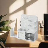 Maxbell Desk Organizer with Drawer Rack Makeup Organizer for Countertop Home Desktop White