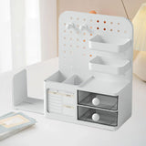 Maxbell Desk Organizer with Drawer Rack Makeup Organizer for Countertop Home Desktop White