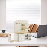 Maxbell Desk Organizer with Drawer Rack Makeup Organizer for Countertop Home Desktop Yellow