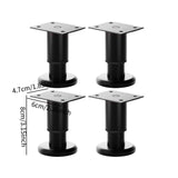Maxbell 4Pcs Adjustable Height Furniture Support Legs Practical for Bed Sofa Dresser Black 8 to12cm