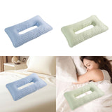 Maxbell Ear Piercing Pillow Breathable Washable Soft Comfortable Filling with A Hole Blue