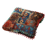 Maxbell Boho Chair Cushion Tatami Living Room Cafe Chair Pad Versatile Soft Non Slip blue 42x42x8cm