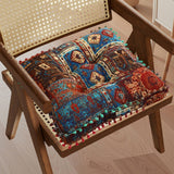 Maxbell Boho Chair Cushion Tatami Living Room Cafe Chair Pad Versatile Soft Non Slip blue 42x42x8cm