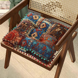 Maxbell Boho Chair Cushion Tatami Living Room Cafe Chair Pad Versatile Soft Non Slip blue 42x42x8cm