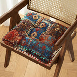 Maxbell Boho Chair Cushion Tatami Living Room Cafe Chair Pad Versatile Soft Non Slip blue 42x42x8cm