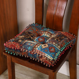 Maxbell Boho Chair Cushion Tatami Living Room Cafe Chair Pad Versatile Soft Non Slip blue 42x42x8cm