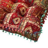 Maxbell Boho Chair Cushion Tatami Living Room Cafe Chair Pad Versatile Soft Non Slip red 42x42x8cm