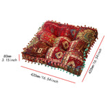 Maxbell Boho Chair Cushion Tatami Living Room Cafe Chair Pad Versatile Soft Non Slip red 42x42x8cm