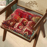 Maxbell Boho Chair Cushion Tatami Living Room Cafe Chair Pad Versatile Soft Non Slip red 42x42x8cm