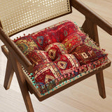 Maxbell Boho Chair Cushion Tatami Living Room Cafe Chair Pad Versatile Soft Non Slip red 42x42x8cm