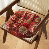 Maxbell Boho Chair Cushion Tatami Living Room Cafe Chair Pad Versatile Soft Non Slip red 55x55x8cm