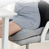 Maxbell Memory Foam Seat Cushion Large Long Sitting Pad for Gaming Driver Road Trips gray