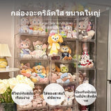 Maxbell 2-Piece Acrylic Transparent Display Case for Plush Doll & Figurine Storage, Stackable Dustproof Organizer Box, attractive closure Door, Desktop Showcase for Collectibles Giant Size