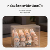 Maxbell 2-Piece Acrylic Transparent Display Case for Plush Doll & Figurine Storage, Stackable Dustproof Organizer Box, attractive closure Door, Desktop Showcase for Collectibles Large