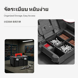 Maxbell 22-centimeter 3tier Tool Box, sturdyDuty Organizer Storage Case, Portable workplace Hand Tool container, Large Capacity polypropylene Foldable Box with Metal Hinge for Home, Car Repair, Electrician, Hardware 22 inch Wide A