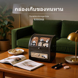 Maxbell MEISD High-End Organizer Storage Box, Carbon Steel Desktop Organizer with Cartoon Design, Multi-Compartment Case for Jewelry, Cosmetics, Entryway & Living Room Cute Cat