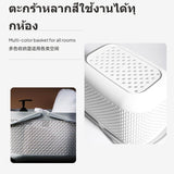 Maxbell Bathroom Storage Basket, Portable Plastic Bath Basket with Handle, Hollow Design Shower Tote for Bathroom & Dorm, 28cm by 18.5cm by 18cm, ivory/Grey White