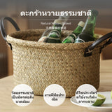 Maxbell 2-Piece Japanese design Seagrass Storage Basket Set, Handwoven Desktop Organizer, Oval Shape with Carry Handles, Multi-Purpose for Snacks, Remote, Sewing, Living Room & Hallway Natural Large