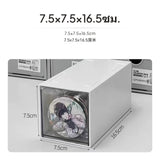 Maxbell Desktop Acrylic Organizer Box, Transparent Storage Drawer, Card card holder Display Container, Single Compartment Collectibles Holder for Office, Bedroom & Study Round Hole 1 Pack