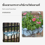 Maxbell Rectangular Iron Hanging Flower Rack for Balcony & Wall, European design greenery stand Holder, 3 Sizes, monochrome, Hanging greenery stander Stand with Anti-Rust & Water Tray for Greenery Black Extra Large