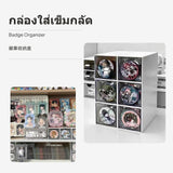 Maxbell Desktop Acrylic Organizer Box, Transparent Storage Drawer, Card card holder Display Container, Single Compartment Collectibles Holder for Office, Bedroom & Study Round Hole 2 Pack