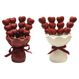 Maxbell Fruit Fork with Holder Ceramic Storage Jar Creative Salad Forks Set for Cake Cream Jar