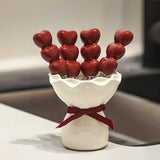Maxbell Fruit Fork with Holder Ceramic Storage Jar Creative Salad Forks Set for Cake Cream Jar