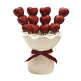 Maxbell Fruit Fork with Holder Ceramic Storage Jar Creative Salad Forks Set for Cake Cream Jar