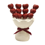 Maxbell Fruit Fork with Holder Ceramic Storage Jar Creative Salad Forks Set for Cake Cream Jar