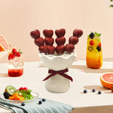 Maxbell Fruit Fork with Holder Ceramic Storage Jar Creative Salad Forks Set for Cake Cream Jar