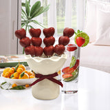 Maxbell Fruit Fork with Holder Ceramic Storage Jar Creative Salad Forks Set for Cake Cream Jar