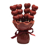 Maxbell Fruit Fork with Holder Ceramic Storage Jar Creative Salad Forks Set for Cake Red Jar