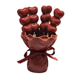 Maxbell Fruit Fork with Holder Ceramic Storage Jar Creative Salad Forks Set for Cake Red Jar
