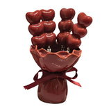 Maxbell Fruit Fork with Holder Ceramic Storage Jar Creative Salad Forks Set for Cake Red Jar
