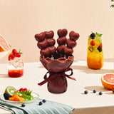 Maxbell Fruit Fork with Holder Ceramic Storage Jar Creative Salad Forks Set for Cake Red Jar