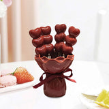 Maxbell Fruit Fork with Holder Ceramic Storage Jar Creative Salad Forks Set for Cake Red Jar