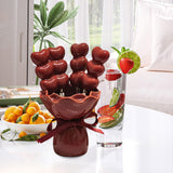 Maxbell Fruit Fork with Holder Ceramic Storage Jar Creative Salad Forks Set for Cake Red Jar