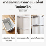 120L Plastic Storage Box, Stackable Organizer Bin, Large Capacity Closet Container with casters, Household Clothing Toy Storage Solution, Gray 33L 49x37x28cm